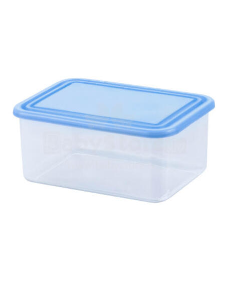 Food container rectangle 0,8L transparent/blue