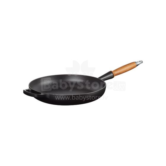 Le Creuset Cast iron pan with wooden handle &Oslash;28cm mat black 