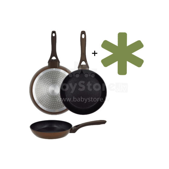 Natura &Oslash;18cm induction brown frying pan with guard