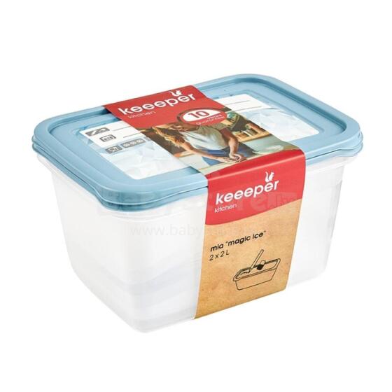 Set of food containers rectangular 2x2L Mia &amp;quot;Magic Ice&amp;quot; transparent/blue