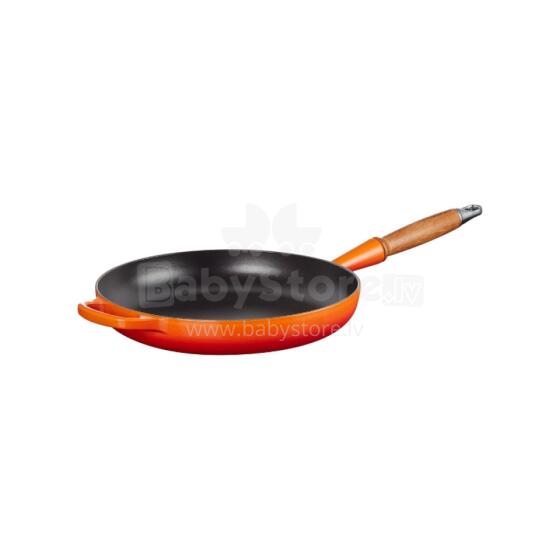 Le Creuset Cast iron pan with wooden handle &Oslash;28cm orange