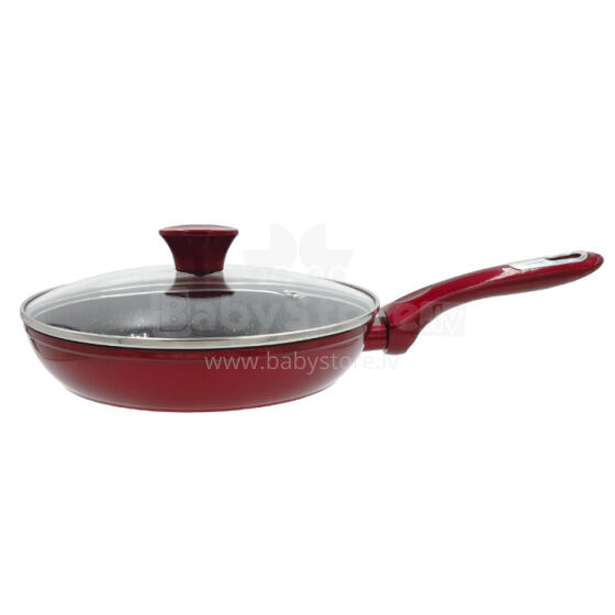 Cosmo frying pan with glass lid &Oslash;24cm induction red