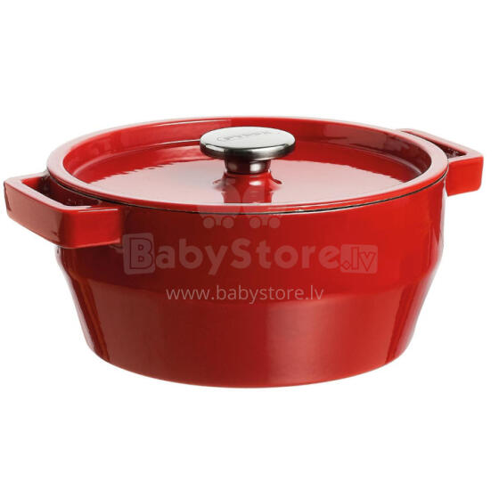 PYREX 6.3L round cast iron/&Oslash;28cm/red