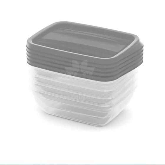 Food Container Set 5x0,5L Vedo transparent grey