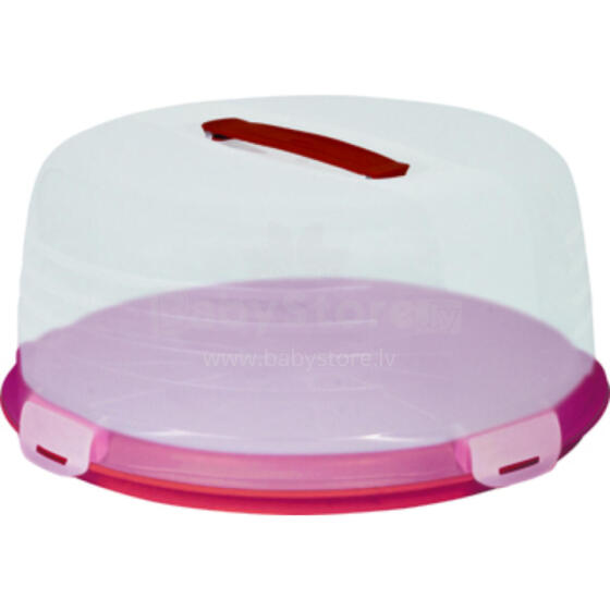 Cake transport box round &Oslash;34,7x15,6cm red