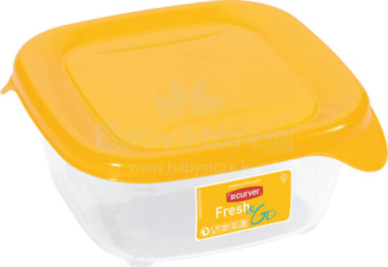 Food container square 0,25L Fresh&amp;amp;Go yellow 