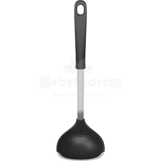 Nylon soup ladle with silicone rim