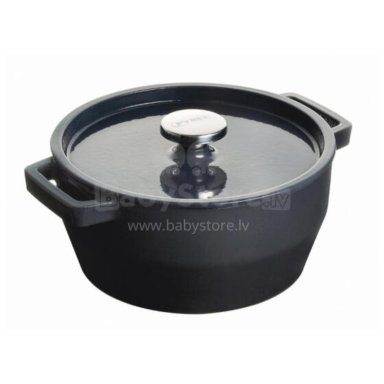 Katls 6.3L PYREX apaļš čuguna/&Oslash;28cm/pelēks