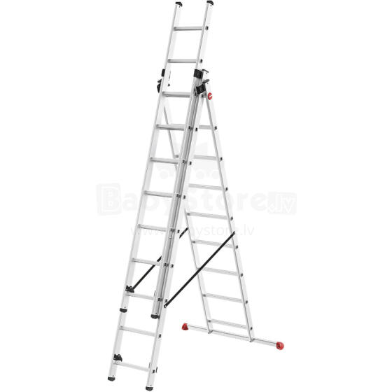 ProfiStep Combi ladder / aluminium / 3x9 steps