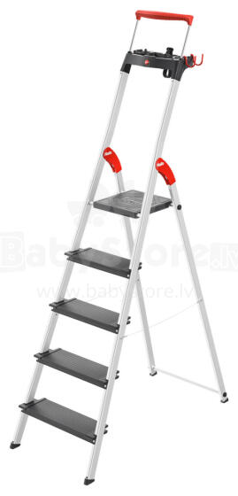 Household ladder L100 TopLine / aluminium / 5 steps