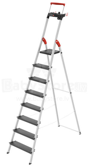 Household ladder L100 TopLine / aluminium / 8 steps