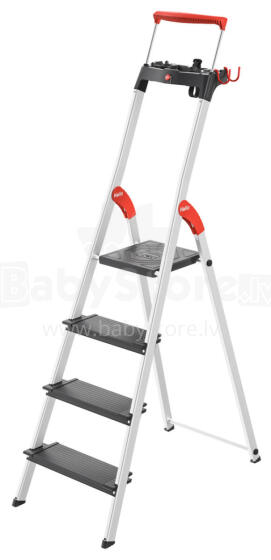 Household ladder L100 TopLine / aluminium / 4 steps