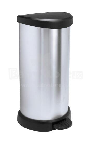 Pedal bucket Deco Bin 40L silver