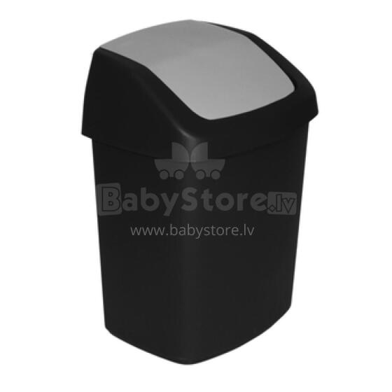 Ведро для мусора Swing Top 10L 24,6x19,8x37,3cm черный/серебристый