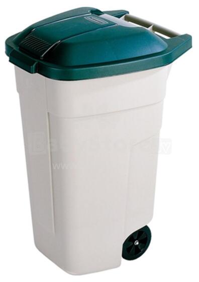 Wheeled bin 110L beige/green