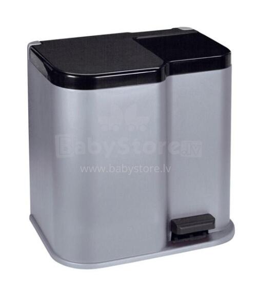 Duo 15+7L silver / dark grey pedal bin