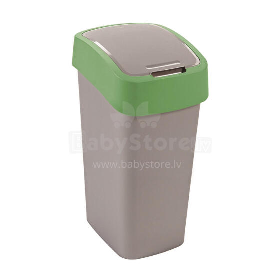 Waste bucket Flip Bin 45L silver/green