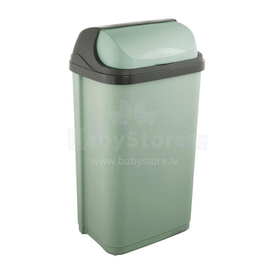 Waste bucket with rotating lid 50L Rasmus 39x29,5x67,5cm green