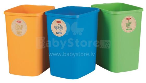 Set of waste buckets without lid Deco Flip Bin 3x25L blue/green/yellow