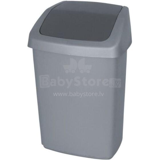 Waste bucket Swing Top 50L 40,6x34x66,8cm dark grey/silver