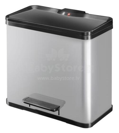 Waste sorting bin with pedal &Ouml;ko duo Plus L / 17+9L / silver