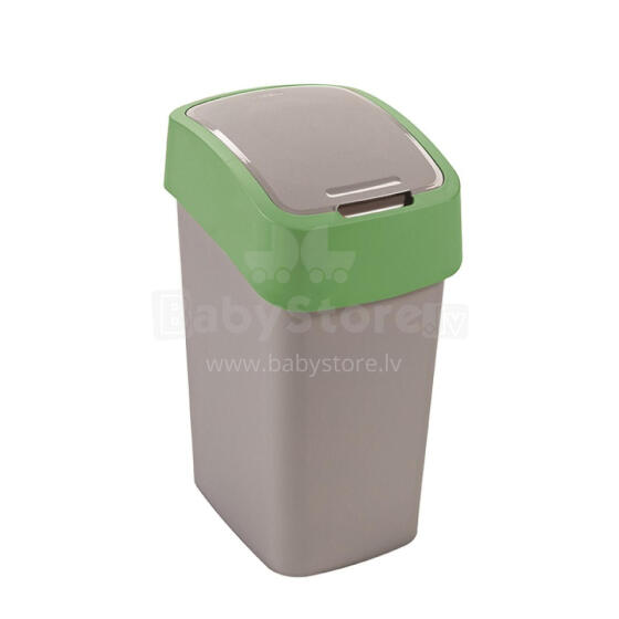 Waste bucket Flip Bin 9L silver/green