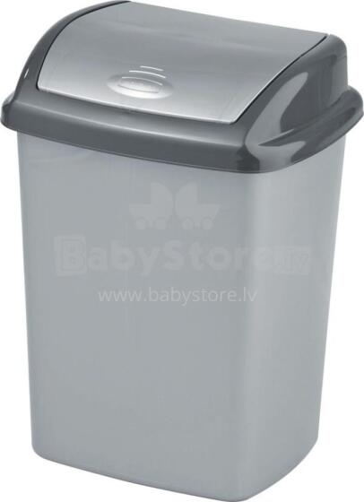 Waste bucket Dominik 25L 36,5x29,1x48cm silver