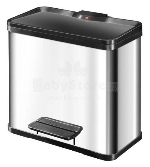 Waste sorting bin with pedal &Ouml;ko duo Plus L / 17+9L / Stainless steel