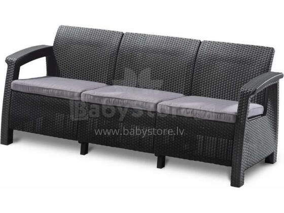 Corfu Love Seat Max triple garden sofa grey