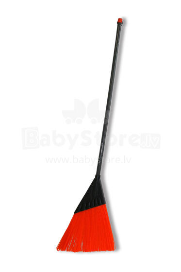 Broom with handle flat orange