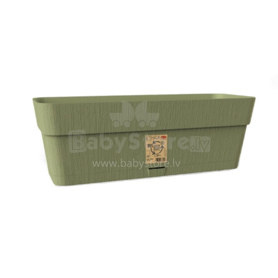 Flower box with tray Ethica 50x18x17cm green