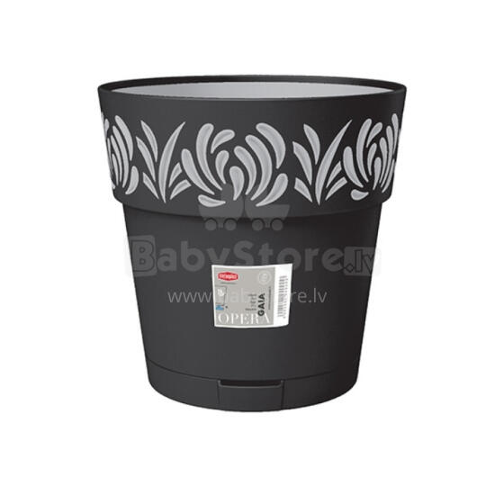 Flower pot with tray Gaia &Oslash;30x29cm black