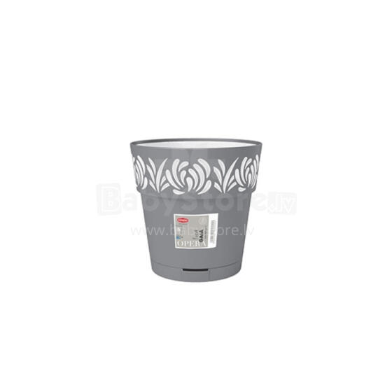 Flower pot with tray Gaia &Oslash;15x15cm grey