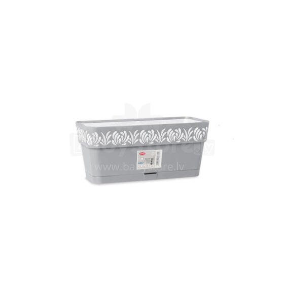 Flower box with tray Gaia 30x13x12cm grey