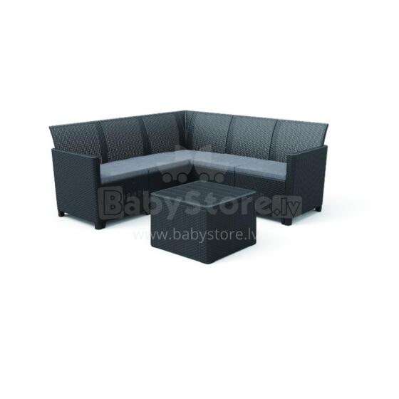 Garden furniture set Claire 5 Seat Corner with table/storage box grey