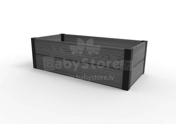 Apmalīte taisnstūra puķu dobei Maple Trough 106x52x32cm pelēka