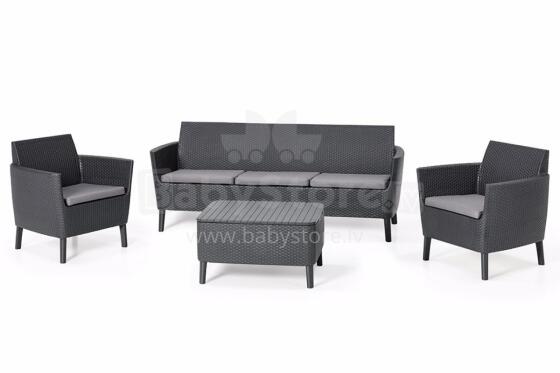 Dārza mēbeļu komplekts Salemo 3 Seater Set pelēks