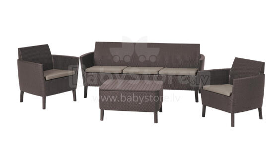 Garden furniture set Salemo 3 Seater Set brown