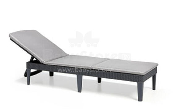 Jaipur sun lounger with cushion grey