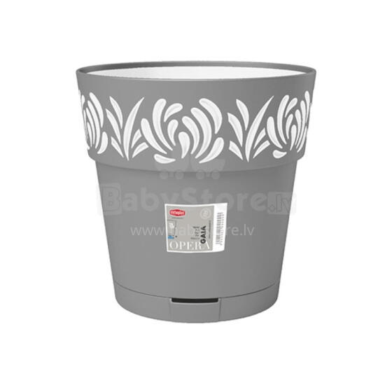 Flower pot with tray Gaia &Oslash;30x29cm grey