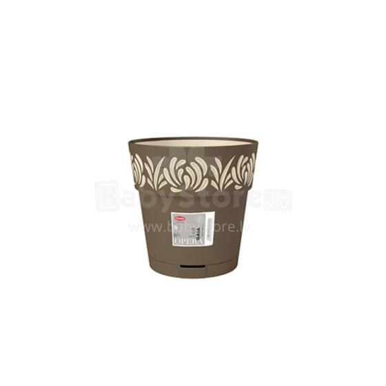 Flower pot with tray Gaia &Oslash;15x15cm brown