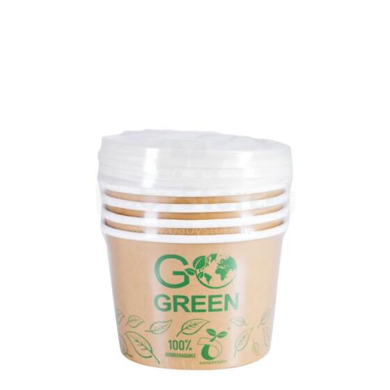 Kompostitavad kaanega toidun&otilde;ud Go Green 470 ml, 5 tk. / 0,099 kg