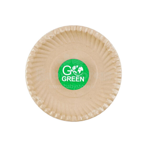 Kompostitavad Go Green mustriga suhkrurootaldrikud &Oslash;15cm 10 tk/0,08kg