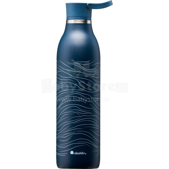 CityLoop Thermavac eCycle Water Bottle 0.6L recycled stainless. Steel / Dark Blue Wave