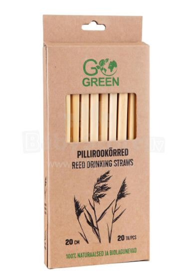 Compostable reed straw Go Green 20 pcs/0,08kg