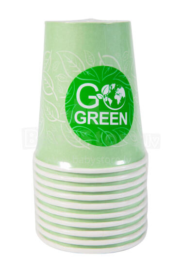 Ekologiškos stiklinės Go Green, 250 ml, 10 vnt.