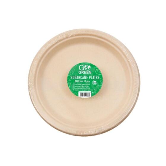 Compostable sugar cane plates Go Green