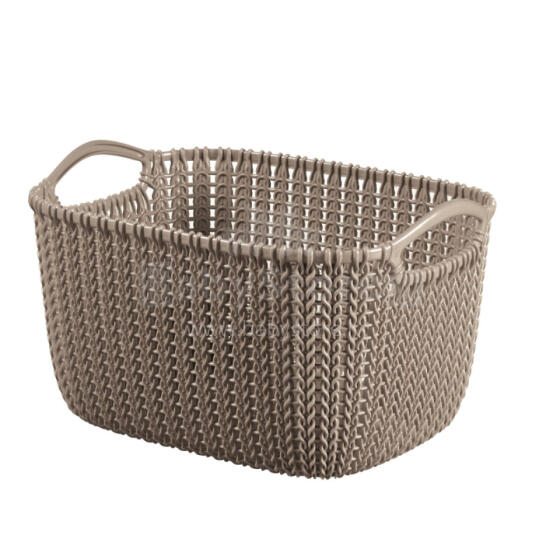 Basket Knit S rectangle 8L 30x22x17cm brown