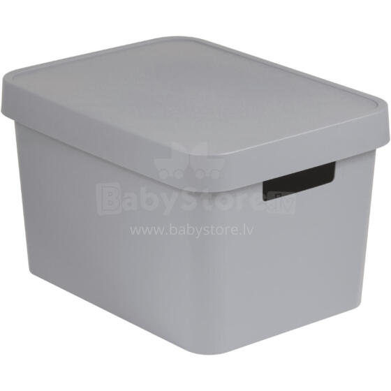 Box with lid Infinity Recycled 17L 36x27x22cm grey