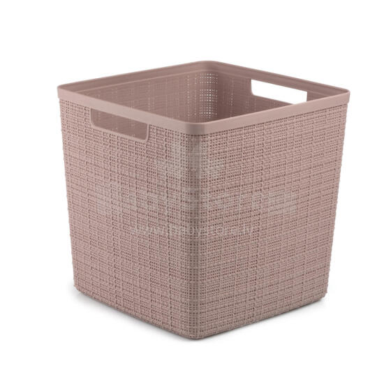 Basket Jute square 17L 28x28x27cm pink